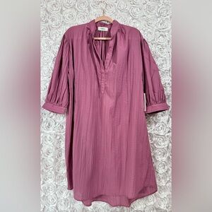 NWT Yana K Crepe Zane Mini Shirt Dress Desert Rose Flowy Pink Dress MSRP $198